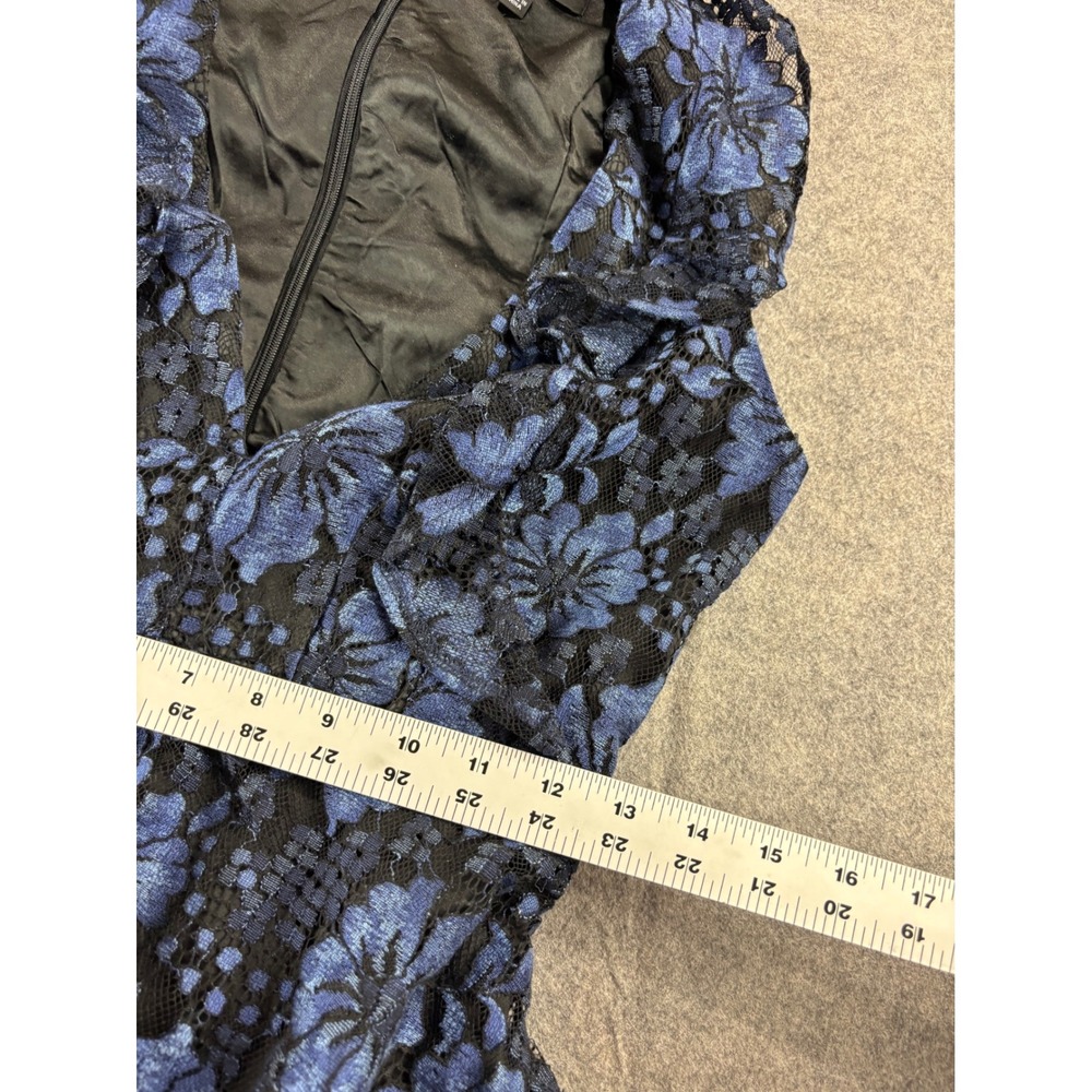 Lulus Blue Molinetto Floral Lace Tiered Maxi Dress V-Neck Formal Fairy Prom XS - Picture 4 of 7